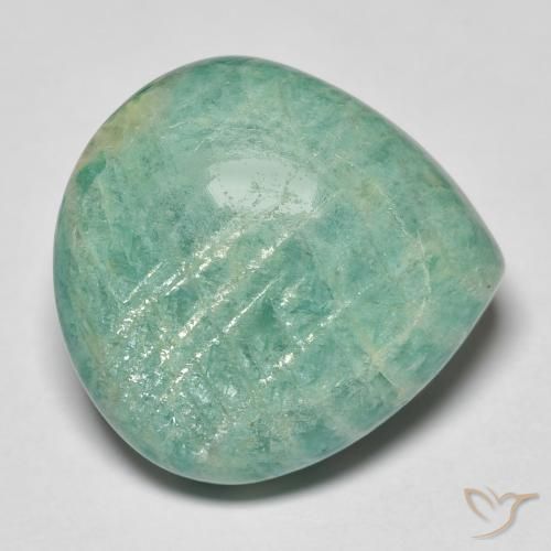 16.97 ct Turquoise Amazonite Stone, Natural Amazonite in Pear Cabochon Shape for Sale
