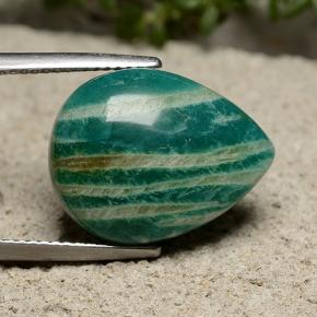10.69 ct Green Amazonite Stone, Natural Amazonite in Pear Cabochon Shape for Sale