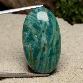 grün-blau Amazonit Edelstein - 33.8ct Oval Cabochon (ID: 488681)