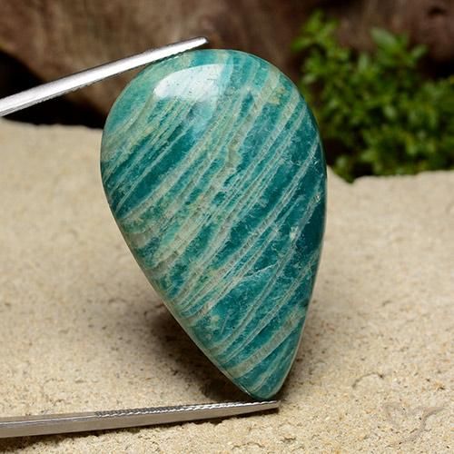 Amazonite Gemstone in 39 x 24.3 mm Size for Sale, Amazonite Stone in Bluish Green Color