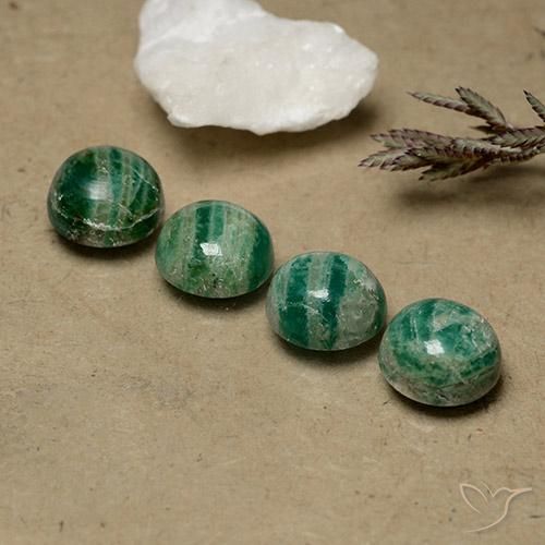 8.64 ctw Green Amazonite Stones, Natural Amazonite in Round Cabochon Shape for Sale