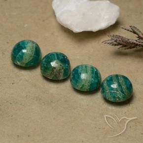 8.97 ctw Green Amazonite Stones, Natural Amazonite in Round Cabochon Shape for Sale