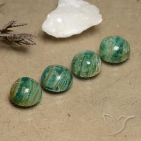 Amazonite Gemstones in 8.5 mm (calibrated) Size for Sale, Amazonite Stones in Pine Green Color