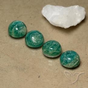 9.40 ctw Green Amazonite Stones, Natural Amazonite in Round Cabochon Shape for Sale