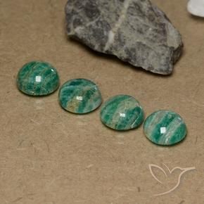Amazonite Gemstones in 9 mm (calibrated) Size for Sale, Amazonite Stones in Pine Green Color