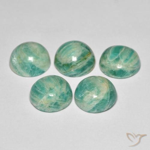 Amazonite Gemstones in 9 mm (calibrated) Size for Sale, Amazonite Stones in Cool Green Color