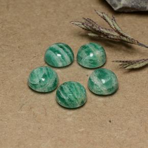 Medium Green Amazonite Gem - 1.4ct Round Cabochon (ID: 491004)