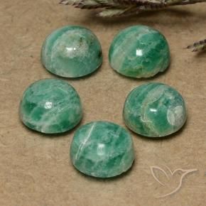 7.15 ctw Green Amazonite Stones, Natural Amazonite in Round Cabochon Shape for Sale