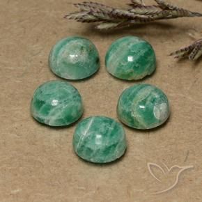 Amazonite Gemstones in 7 mm (calibrated) Size for Sale, Amazonite Stones in Medium Green Color