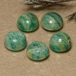 7.31 ctw Green Amazonite Stones, Natural Amazonite in Round Cabochon Shape for Sale