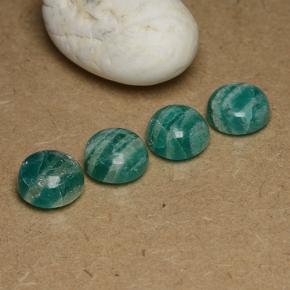 15.55 ctw Green Amazonite Stones, Natural Amazonite in Round Cabochon Shape for Sale