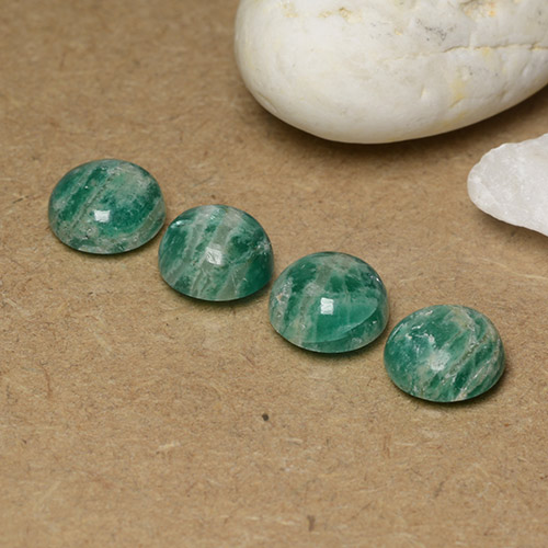 Medium Green Amazzonite Gem - 1.9ct Cabochon rotondo (ID: 491056)