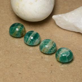 Amazonite Gemstones in 7 mm (calibrated) Size for Sale, Amazonite Stones in Medium Green Color