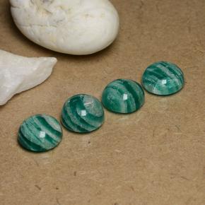 13.99 ctw Green Amazonite Stones, Natural Amazonite in Round Cabochon Shape for Sale