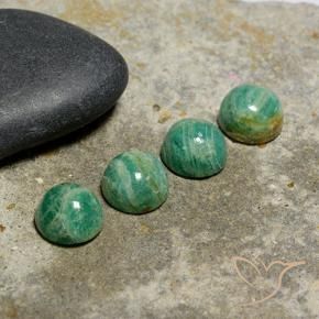 Amazonite Gemstones in 7 mm (calibrated) Size for Sale, Amazonite Stones in Cool Green Color