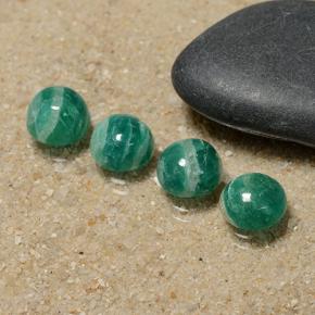 5.55 ctw Green Amazonite Stones, Natural Amazonite in Round Cabochon Shape for Sale