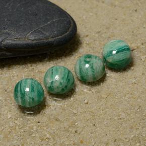 5.98 ctw Green Amazonite Stones, Natural Amazonite in Round Cabochon Shape for Sale
