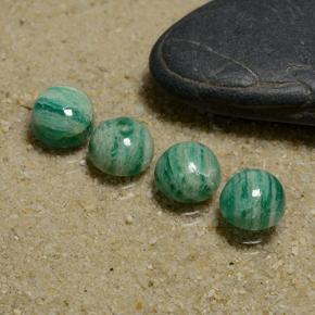 Amazonite Gemstones in 7 mm (calibrated) Size for Sale, Amazonite Stones in Medium Green Color