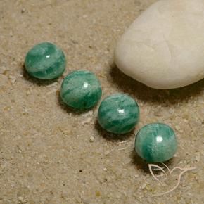 Amazonite Gemstones in 7 mm (calibrated) Size for Sale, Amazonite Stones in Cool Green Color