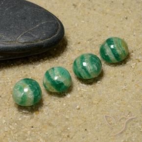 5.75 ctw Green Amazonite Stones, Natural Amazonite in Round Cabochon Shape for Sale