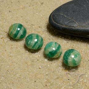 Amazonite Gemstones in 7 mm (calibrated) Size for Sale, Amazonite Stones in Medium-Dark Green Color