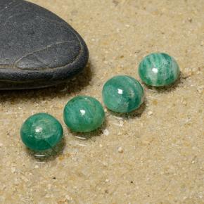 4.61 ctw Green Amazonite Stones, Natural Amazonite in Round Cabochon Shape for Sale