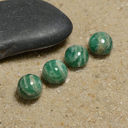 6.72 ct Green Amazonite, 7.2 mm Round Cut From Madagascar, Photo A