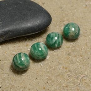 Amazonite Gemstones in 7 mm (calibrated) Size for Sale, Amazonite Stones in Medium Green Color