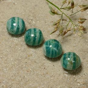 13.02 ctw Green Amazonite Stones, Natural Amazonite in Round Cabochon Shape for Sale