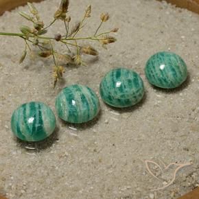 14.90 ctw Green Amazonite Stones, Natural Amazonite in Round Cabochon Shape for Sale