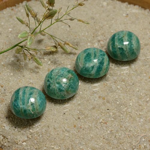 17.73ctw Natural Pine Green Amazonite, Round, Opaque
