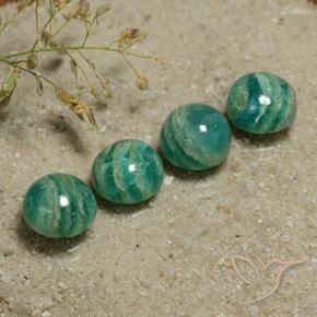 Amazonite Gemstones in 9 mm (calibrated) Size for Sale, Amazonite Stones in Medium Green Color
