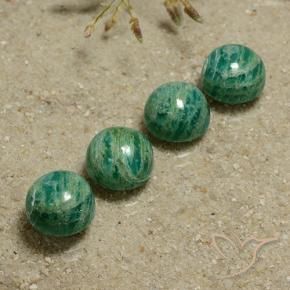 Amazonite Gemstones in 9 mm (calibrated) Size for Sale, Amazonite Stones in Medium Green Color