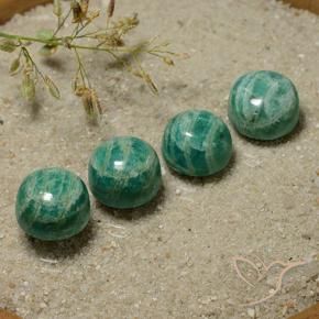 21.00 ctw Green Amazonite Stones, Natural Amazonite in Round Cabochon Shape for Sale