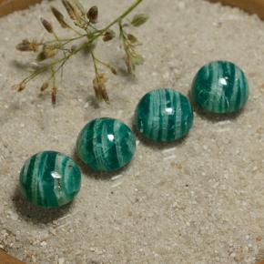 16.42 ctw Green Amazonite Gemstones, Amazonite Gems in Round Cabochon Shape for Sale.
