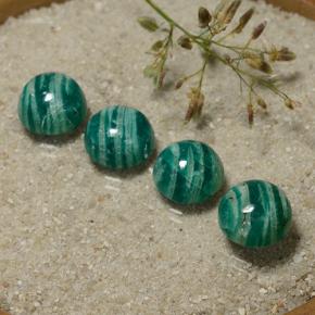 16.42 ctw Green Amazonite Stones, Natural Amazonite in Round Cabochon Shape for Sale