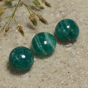 6.96 ctw Green Amazonite Gemstones, Amazonite Gems in Round Cabochon Shape for Sale.