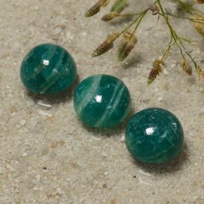 6.96 ctw Green Amazonite Stones, Natural Amazonite in Round Cabochon Shape for Sale