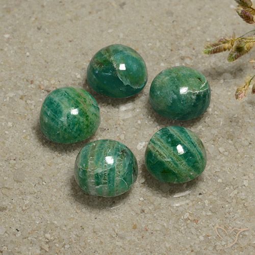 Amazonita verde de 16,14 ct, corte redondo de 9,2 mm de Madagascar, Photo A