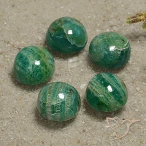 16.14 ctw Green Amazonite Stones, Natural Amazonite in Round Cabochon Shape for Sale