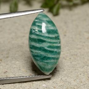 6.5ct Marquise Cabochon Blue-Green Amazonite Gem for sale 6.5ct Marquise Cabochon Blue-Green Amazonite Gem (ID: 491178)