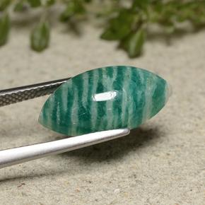 Amazonite Gemstone in 18 x 9 mm (calibrated) Size for Sale, Amazonite Stone in Pine Green Color