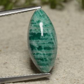 Cool Green Amazonite Gem - 5.7ct Marquise Cabochon (ID: 491179)