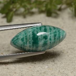 5.68 ct Green Amazonite Stone, Natural Amazonite in Marquise Cabochon Shape for Sale