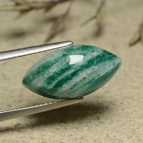 7.54 ct Green Amazonite Stone, Natural Amazonite in Marquise Cabochon Shape for Sale