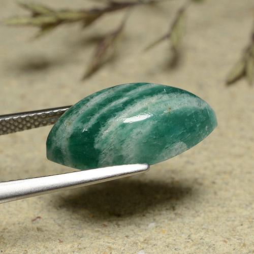Amazonite Gemstone in 18.2 x 9.3 mm Size for Sale, Amazonite Stone in Pine Green Color