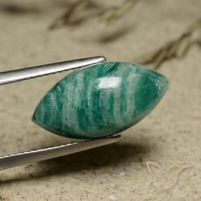 8.00 ct Green Amazonite Stone, Natural Amazonite in Marquise Cabochon Shape for Sale