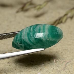 Amazonite Gemstone in 18.4 x 9.3 mm Size for Sale, Amazonite Stone in Medium-Dark Green Color