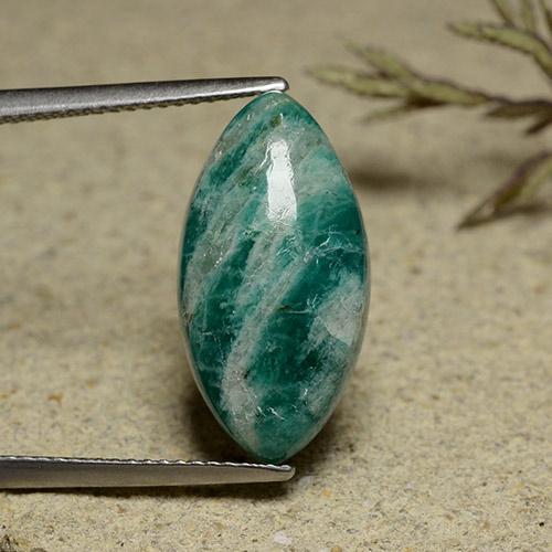 Cool Green Amazonite Gem - 6.9ct Marquise Cabochon (ID: 491188)