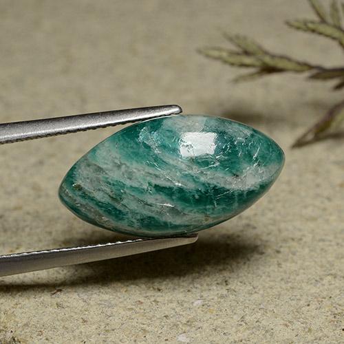 6.91 ct Green Amazonite Stone, Natural Amazonite in Marquise Cabochon Shape for Sale
